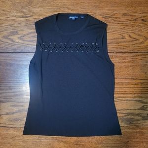 SOLD Black Knit Top w/ Grommet Detail